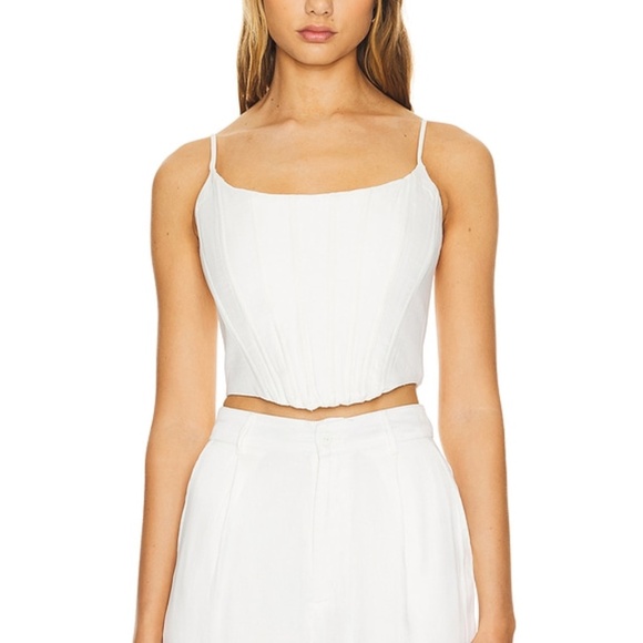 Karina Grimaldi Tops - Karina Grimaldi Claudia Corset Top in White